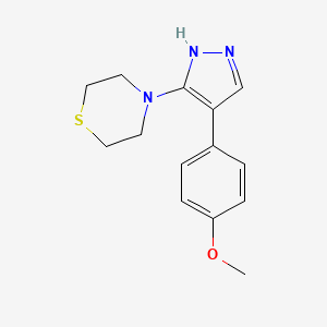 molecular formula C14H17N3OS B6425663 4-[4-(4-methoxyphenyl)-1H-pyrazol-3-yl]thiomorpholine CAS No. 2034513-63-6