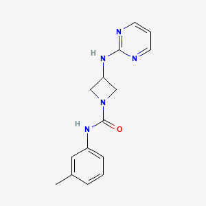 molecular formula C15H17N5O B6425676 N-(3-methylphenyl)-3-[(pyrimidin-2-yl)amino]azetidine-1-carboxamide CAS No. 2034607-47-9