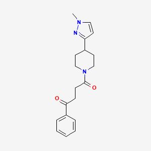 molecular formula C19H23N3O2 B6425684 1-[4-(1-methyl-1H-pyrazol-3-yl)piperidin-1-yl]-4-phenylbutane-1,4-dione CAS No. 2034554-75-9