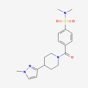 molecular formula C18H24N4O3S B6425690 N,N-dimethyl-4-[4-(1-methyl-1H-pyrazol-3-yl)piperidine-1-carbonyl]benzene-1-sulfonamide CAS No. 2034417-71-3