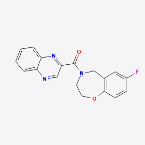 molecular formula C18H14FN3O2 B6425701 7-fluoro-4-(quinoxaline-2-carbonyl)-2,3,4,5-tetrahydro-1,4-benzoxazepine CAS No. 2034290-31-6
