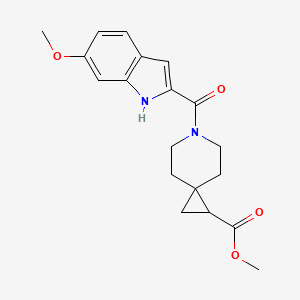 molecular formula C19H22N2O4 B6425709 methyl 6-(6-methoxy-1H-indole-2-carbonyl)-6-azaspiro[2.5]octane-1-carboxylate CAS No. 2034606-77-2