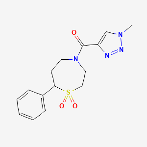 molecular formula C15H18N4O3S B6425745 4-(1-methyl-1H-1,2,3-triazole-4-carbonyl)-7-phenyl-1lambda6,4-thiazepane-1,1-dione CAS No. 2034515-33-6