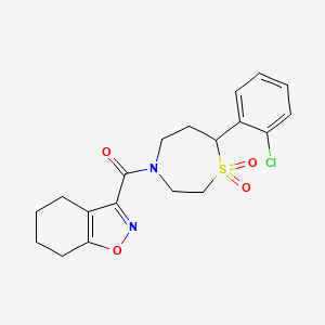 molecular formula C19H21ClN2O4S B6425794 7-(2-chlorophenyl)-4-(4,5,6,7-tetrahydro-1,2-benzoxazole-3-carbonyl)-1lambda6,4-thiazepane-1,1-dione CAS No. 2034330-97-5