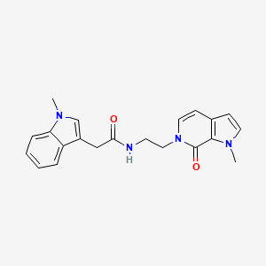molecular formula C21H22N4O2 B6425807 2-(1-methyl-1H-indol-3-yl)-N-(2-{1-methyl-7-oxo-1H,6H,7H-pyrrolo[2,3-c]pyridin-6-yl}ethyl)acetamide CAS No. 2034331-61-6