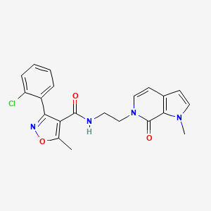 molecular formula C21H19ClN4O3 B6425825 3-(2-chlorophenyl)-5-methyl-N-(2-{1-methyl-7-oxo-1H,6H,7H-pyrrolo[2,3-c]pyridin-6-yl}ethyl)-1,2-oxazole-4-carboxamide CAS No. 2034531-94-5
