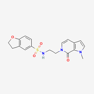 molecular formula C18H19N3O4S B6425840 N-(2-{1-methyl-7-oxo-1H,6H,7H-pyrrolo[2,3-c]pyridin-6-yl}ethyl)-2,3-dihydro-1-benzofuran-5-sulfonamide CAS No. 2034379-28-5