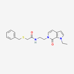 molecular formula C20H23N3O2S B6425841 2-(benzylsulfanyl)-N-(2-{1-ethyl-7-oxo-1H,6H,7H-pyrrolo[2,3-c]pyridin-6-yl}ethyl)acetamide CAS No. 2034532-67-5