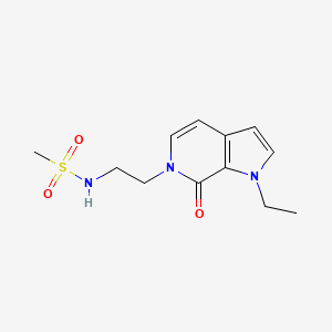 molecular formula C12H17N3O3S B6425849 N-(2-{1-ethyl-7-oxo-1H,6H,7H-pyrrolo[2,3-c]pyridin-6-yl}ethyl)methanesulfonamide CAS No. 2034551-99-8