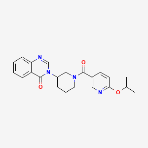 molecular formula C22H24N4O3 B6425853 3-{1-[6-(propan-2-yloxy)pyridine-3-carbonyl]piperidin-3-yl}-3,4-dihydroquinazolin-4-one CAS No. 2034296-94-9