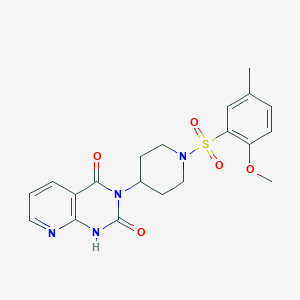 molecular formula C20H22N4O5S B6425859 3-[1-(2-methoxy-5-methylbenzenesulfonyl)piperidin-4-yl]-1H,2H,3H,4H-pyrido[2,3-d]pyrimidine-2,4-dione CAS No. 2034380-07-7