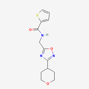 N-{[3-(oxan-4-yl)-1,2,4-oxadiazol-5-yl]methyl}thiophene-2-carboxamide
