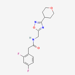molecular formula C16H17F2N3O3 B6425873 2-(2,4-difluorophenyl)-N-{[3-(oxan-4-yl)-1,2,4-oxadiazol-5-yl]methyl}acetamide CAS No. 2034562-50-8