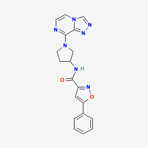 molecular formula C19H17N7O2 B6425903 5-phenyl-N-(1-{[1,2,4]triazolo[4,3-a]pyrazin-8-yl}pyrrolidin-3-yl)-1,2-oxazole-3-carboxamide CAS No. 2034531-97-8