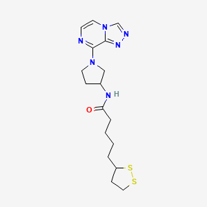molecular formula C17H24N6OS2 B6425907 5-(1,2-dithiolan-3-yl)-N-(1-{[1,2,4]triazolo[4,3-a]pyrazin-8-yl}pyrrolidin-3-yl)pentanamide CAS No. 2034422-61-0