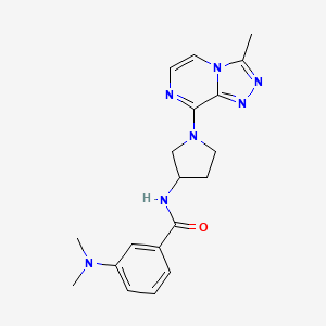 molecular formula C19H23N7O B6425913 3-(dimethylamino)-N-(1-{3-methyl-[1,2,4]triazolo[4,3-a]pyrazin-8-yl}pyrrolidin-3-yl)benzamide CAS No. 2034532-34-6