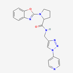 molecular formula C20H19N7O2 B6425958 1-(1,3-benzoxazol-2-yl)-N-{[1-(pyridin-4-yl)-1H-1,2,3-triazol-4-yl]methyl}pyrrolidine-2-carboxamide CAS No. 2034204-71-0