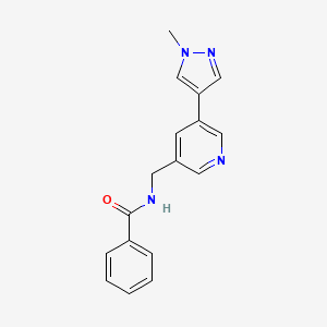 molecular formula C17H16N4O B6425968 N-{[5-(1-methyl-1H-pyrazol-4-yl)pyridin-3-yl]methyl}benzamide CAS No. 2034520-76-6