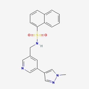 molecular formula C20H18N4O2S B6425980 N-{[5-(1-methyl-1H-pyrazol-4-yl)pyridin-3-yl]methyl}naphthalene-1-sulfonamide CAS No. 2034335-87-8