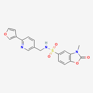 molecular formula C18H15N3O5S B6425986 N-{[6-(furan-3-yl)pyridin-3-yl]methyl}-3-methyl-2-oxo-2,3-dihydro-1,3-benzoxazole-5-sulfonamide CAS No. 2034535-46-9