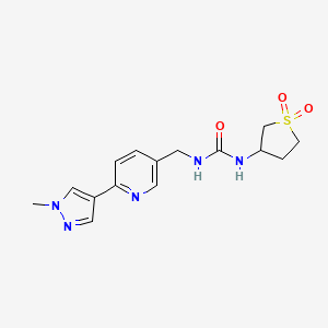 molecular formula C15H19N5O3S B6426007 3-(1,1-dioxo-1lambda6-thiolan-3-yl)-1-{[6-(1-methyl-1H-pyrazol-4-yl)pyridin-3-yl]methyl}urea CAS No. 2034462-16-1