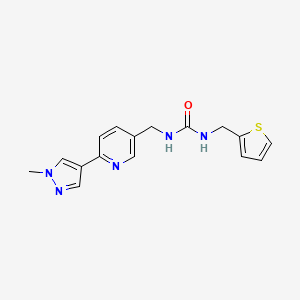 molecular formula C16H17N5OS B6426013 1-{[6-(1-methyl-1H-pyrazol-4-yl)pyridin-3-yl]methyl}-3-[(thiophen-2-yl)methyl]urea CAS No. 2034609-69-1