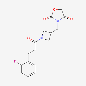 molecular formula C16H17FN2O4 B6426025 3-({1-[3-(2-fluorophenyl)propanoyl]azetidin-3-yl}methyl)-1,3-oxazolidine-2,4-dione CAS No. 2034334-15-9