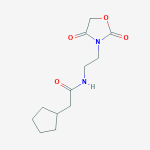 molecular formula C12H18N2O4 B6426033 2-cyclopentyl-N-[2-(2,4-dioxo-1,3-oxazolidin-3-yl)ethyl]acetamide CAS No. 2034313-84-1