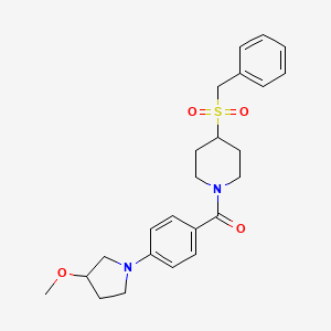 molecular formula C24H30N2O4S B6426066 1-[4-(3-methoxypyrrolidin-1-yl)benzoyl]-4-phenylmethanesulfonylpiperidine CAS No. 2034308-90-0