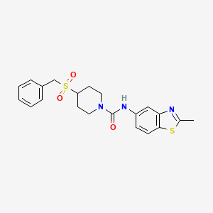 molecular formula C21H23N3O3S2 B6426080 N-(2-methyl-1,3-benzothiazol-5-yl)-4-phenylmethanesulfonylpiperidine-1-carboxamide CAS No. 2034227-35-3