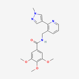 molecular formula C20H22N4O4 B6426083 3,4,5-trimethoxy-N-{[2-(1-methyl-1H-pyrazol-4-yl)pyridin-3-yl]methyl}benzamide CAS No. 2034610-21-2