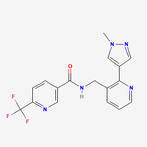molecular formula C17H14F3N5O B6426084 N-{[2-(1-methyl-1H-pyrazol-4-yl)pyridin-3-yl]methyl}-6-(trifluoromethyl)pyridine-3-carboxamide CAS No. 2034610-35-8