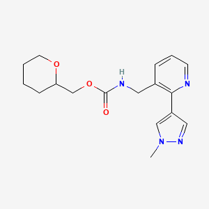 molecular formula C17H22N4O3 B6426093 (oxan-2-yl)methyl N-{[2-(1-methyl-1H-pyrazol-4-yl)pyridin-3-yl]methyl}carbamate CAS No. 2034300-56-4