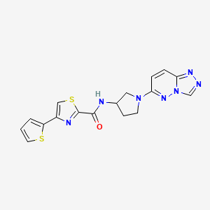 molecular formula C17H15N7OS2 B6426110 4-(thiophen-2-yl)-N-(1-{[1,2,4]triazolo[4,3-b]pyridazin-6-yl}pyrrolidin-3-yl)-1,3-thiazole-2-carboxamide CAS No. 2034269-34-4