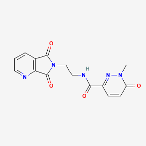 molecular formula C15H13N5O4 B6426116 N-(2-{5,7-dioxo-5H,6H,7H-pyrrolo[3,4-b]pyridin-6-yl}ethyl)-1-methyl-6-oxo-1,6-dihydropyridazine-3-carboxamide CAS No. 2034611-18-0