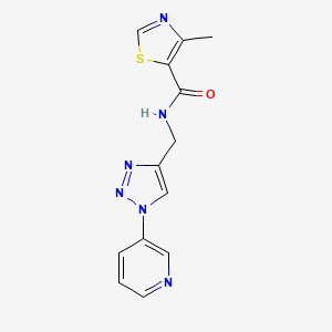 molecular formula C13H12N6OS B6426131 4-methyl-N-{[1-(pyridin-3-yl)-1H-1,2,3-triazol-4-yl]methyl}-1,3-thiazole-5-carboxamide CAS No. 2034301-49-8