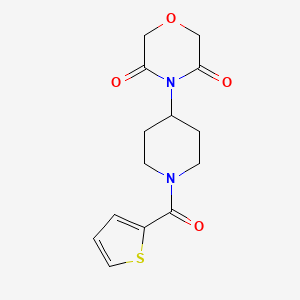 molecular formula C14H16N2O4S B6426135 4-[1-(thiophene-2-carbonyl)piperidin-4-yl]morpholine-3,5-dione CAS No. 2034423-40-8