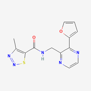 molecular formula C13H11N5O2S B6426152 N-{[3-(furan-2-yl)pyrazin-2-yl]methyl}-4-methyl-1,2,3-thiadiazole-5-carboxamide CAS No. 2034369-82-7