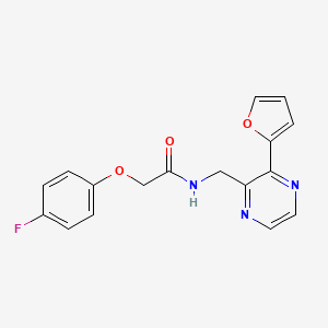 molecular formula C17H14FN3O3 B6426156 2-(4-fluorophenoxy)-N-{[3-(furan-2-yl)pyrazin-2-yl]methyl}acetamide CAS No. 2034463-52-8