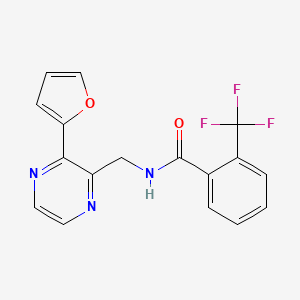 molecular formula C17H12F3N3O2 B6426164 N-{[3-(furan-2-yl)pyrazin-2-yl]methyl}-2-(trifluoromethyl)benzamide CAS No. 2034370-01-7