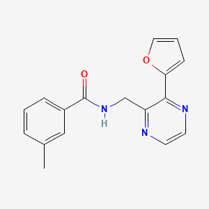molecular formula C17H15N3O2 B6426167 N-{[3-(furan-2-yl)pyrazin-2-yl]methyl}-3-methylbenzamide CAS No. 2034464-15-6