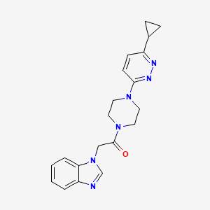 molecular formula C20H22N6O B6426176 2-(1H-1,3-benzodiazol-1-yl)-1-[4-(6-cyclopropylpyridazin-3-yl)piperazin-1-yl]ethan-1-one CAS No. 2034369-50-9