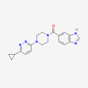 molecular formula C19H20N6O B6426184 5-[4-(6-cyclopropylpyridazin-3-yl)piperazine-1-carbonyl]-1H-1,3-benzodiazole CAS No. 2034314-89-9