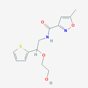 molecular formula C13H16N2O4S B6426228 N-[2-(2-hydroxyethoxy)-2-(thiophen-2-yl)ethyl]-5-methyl-1,2-oxazole-3-carboxamide CAS No. 2034467-72-4