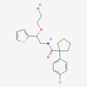 molecular formula C20H24ClNO3S B6426238 1-(4-chlorophenyl)-N-[2-(2-hydroxyethoxy)-2-(thiophen-2-yl)ethyl]cyclopentane-1-carboxamide CAS No. 2034468-17-0