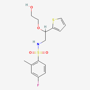 2-[2-(4-fluoro-2-methylbenzenesulfonamido)-1-(thiophen-2-yl)ethoxy]ethan-1-ol