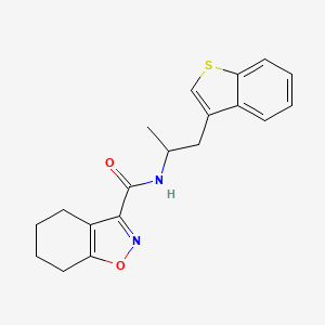 molecular formula C19H20N2O2S B6426253 N-[1-(1-benzothiophen-3-yl)propan-2-yl]-4,5,6,7-tetrahydro-1,2-benzoxazole-3-carboxamide CAS No. 2034568-12-0