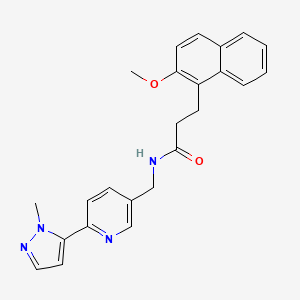 molecular formula C24H24N4O2 B6426261 3-(2-methoxynaphthalen-1-yl)-N-{[6-(1-methyl-1H-pyrazol-5-yl)pyridin-3-yl]methyl}propanamide CAS No. 2034568-99-3