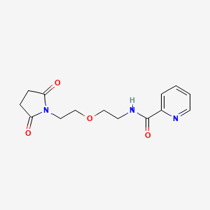 molecular formula C14H17N3O4 B6426264 N-{2-[2-(2,5-dioxopyrrolidin-1-yl)ethoxy]ethyl}pyridine-2-carboxamide CAS No. 2034225-25-5
