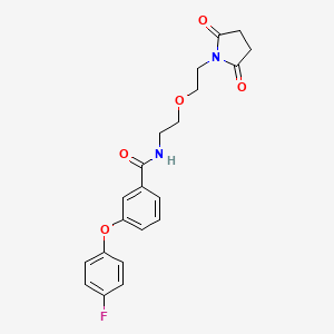 molecular formula C21H21FN2O5 B6426268 N-{2-[2-(2,5-dioxopyrrolidin-1-yl)ethoxy]ethyl}-3-(4-fluorophenoxy)benzamide CAS No. 2034568-51-7